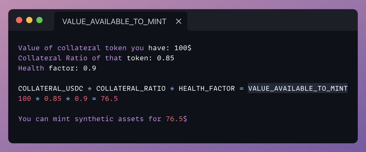 Collateral ratios example