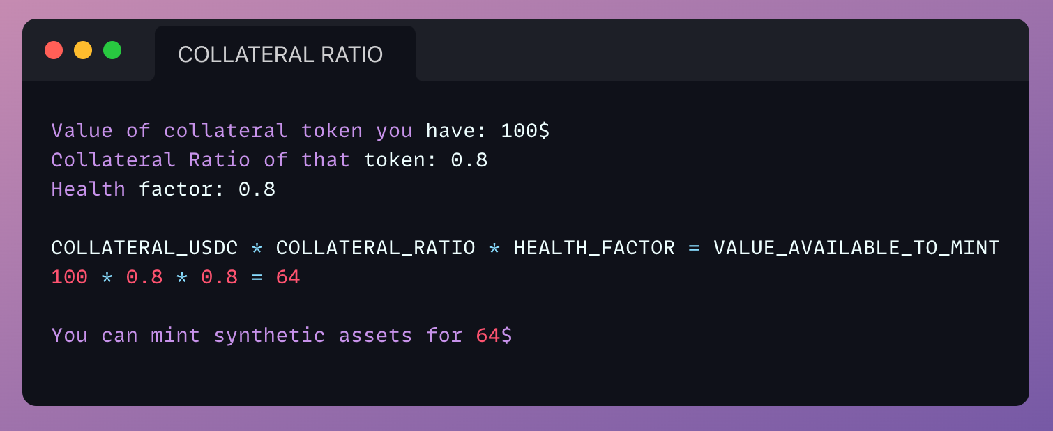 Collateral ratios example